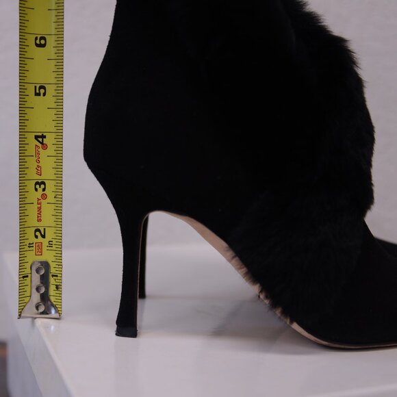 Manolo Blahnik NESTANU M Black Suede 38.5 Made in Italy Camoscio Nero - Picture 8 of 11